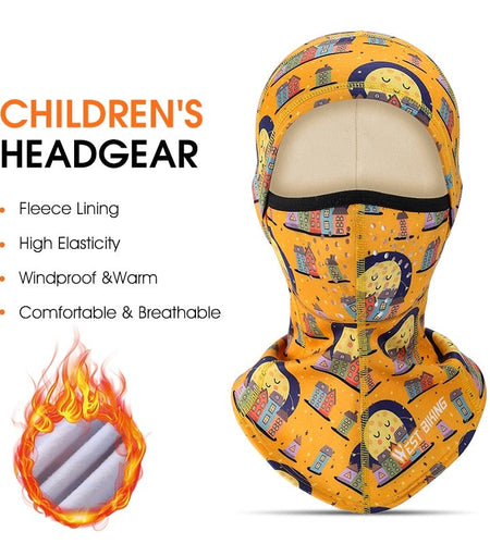 Winter Warm Boy Girl Hood Cap Soft Fleece Children Bike Balaclava Sport Scarf Neck Warmer Ski Full Face Cover