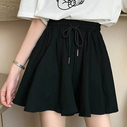 Load image into Gallery viewer, Shorts Women Summer High Waist Black Leisure Loose Sweat Fashion   Female Drawstring Korean Style Streetwear
