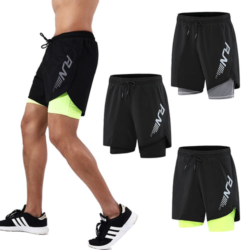 Load image into Gallery viewer, Men&#39;s Running Shorts Mens 2 in 1 Sports Shorts Male double-deck Quick Drying Sports men Shorts Jogging Gym Shorts men
