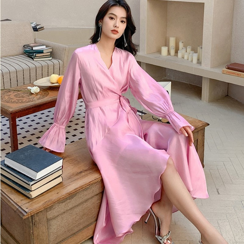 French Dress Luxury Colored Glaze Pearly-lustre Night-robe Women's Summer Wedding Holiday Morning Gown Home Clothes