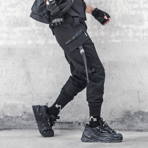 Load image into Gallery viewer, Tactical Functional Pants Joggers Men Multiple Pockets Trousers Autumn Hip Hop Streetwear Harem Pant Black
