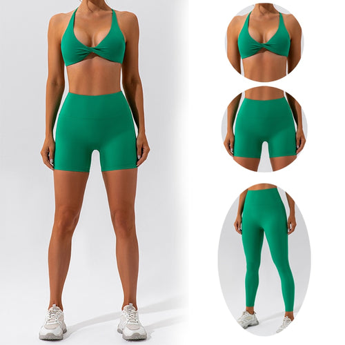 Load image into Gallery viewer, Yoga set shorts Fitness Gym Workout Clothes for Women Leggings Sports Bra Tracksuit
