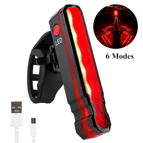 Load image into Gallery viewer, Bicycle Rear Light USB Rechargeable LED Tail Light Bike Accessories 6 Mode Cycling Safety Helmet Bag Lamp
