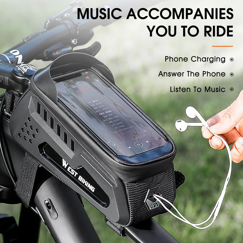 Bike Bag Waterproof Frame Front Top Tube Bicycle Bag 6-7.4" Phone Case Touchscreen Bag MTB Road Cycling Accessories