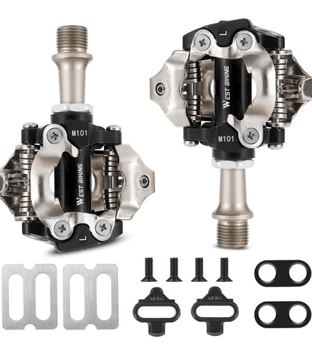 MTB Bike Pedals Self-locking with Clips Doubleside Clipless Pedal SPD Ultralight Bicycle Parts Aluminum Alloy Pedals