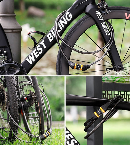 2M Lengthen Bike Password Lock Anti Theft MTB Road Bicycle Cable Lock Electric Bike Motorcycle Cycling Accessories