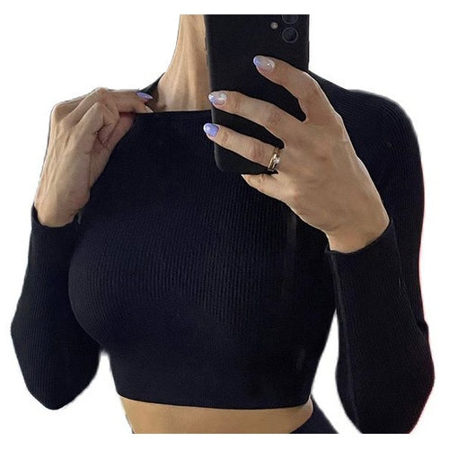 Load image into Gallery viewer, Ribbed Women Yoga Set Seamless Sportwear Top Leggings Fitness Sports Suit Workout Clothes Long Sleeve Sports Gym Cloyhing A069
