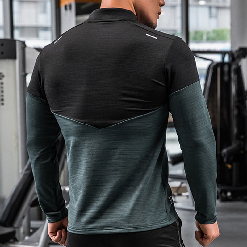 Mens Gym Compression Shirt Male Rashgard Fitness Long Sleeves Running Clothes Homme Tshirt Football Jersey Sportswear Dry Fit