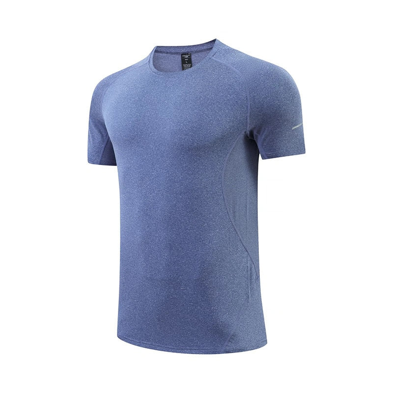 Mens Running Compression T-shirt Breathable Football Sweatshirt Tight Sportswear Fitness Short Sleeve Shirt Dry Fit Rash Guard