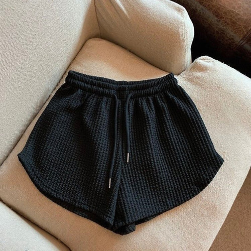Load image into Gallery viewer, High Waist Drawstring Women Shorts Loose Summer Fashion Elastic Black Sweatpants Casual All Match Female Shorts
