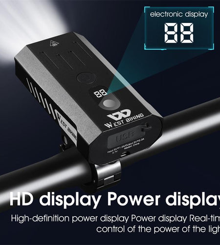 1200LM Bike Light Front Lamp USB Rechargeable LED 4000mAh Bicycle Light Waterproof Headlight MTB Cycling Accessories