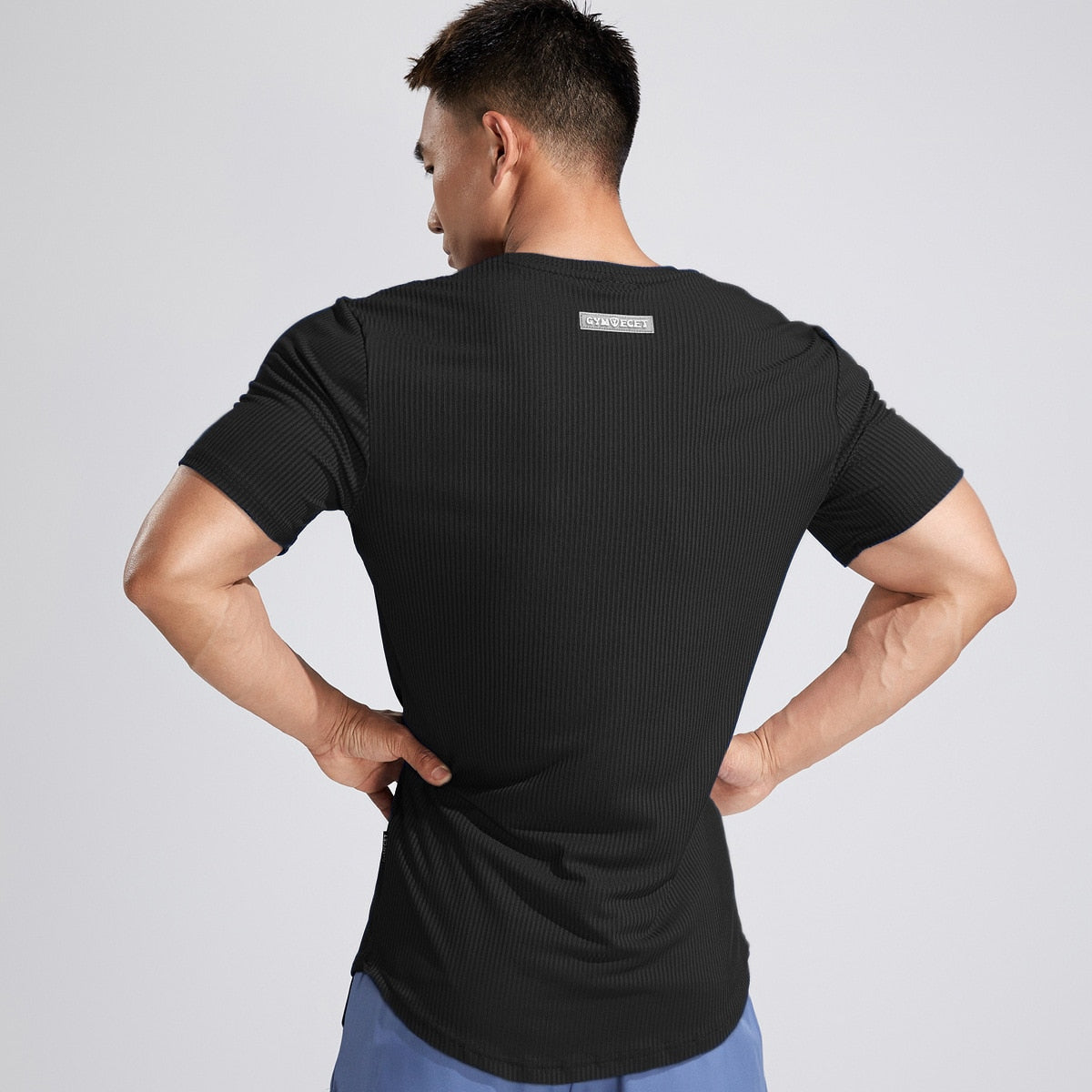 Summer Casual Short Sleeve T-shirt Men Gym Fitness Training Shirt Male Bodybuilding Skinny Tees Tops Running Sport Clothing