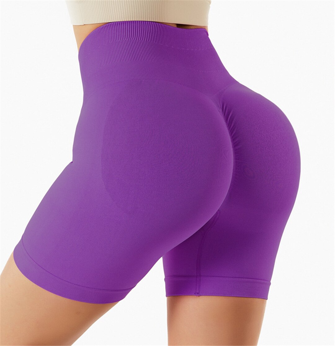 6 Colors High Waist Yoga Short Women Seamless Gym Running Shorts Push Up Scrunch Butt Sports Shorts Yoga Clothing Female A085