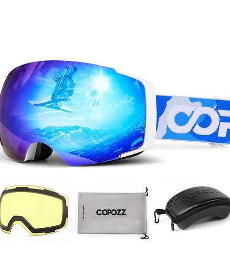 Magnetic Polarized Ski Goggles 2s Quick-Change Lens Professional Skiing Eyewear Men Women Anti-fog Snowboard Ski Glasses