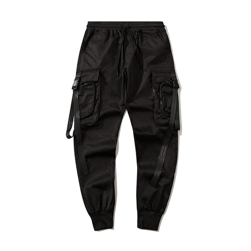 Load image into Gallery viewer, Hip Hop Function Tactical Cargo Pants Men Big Pocket Ribbons Joggers Trousers Elastic Waist Fahsion Streetwear Pant Clothing
