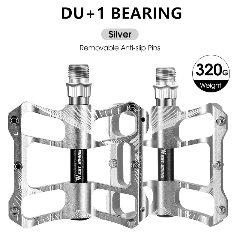 Ultralight Bicycle Pedals Aluminum Alloy MTB BMX Road Bike Pedal DU Bearing Anti-slip Flat Pedal Cycling Accessories