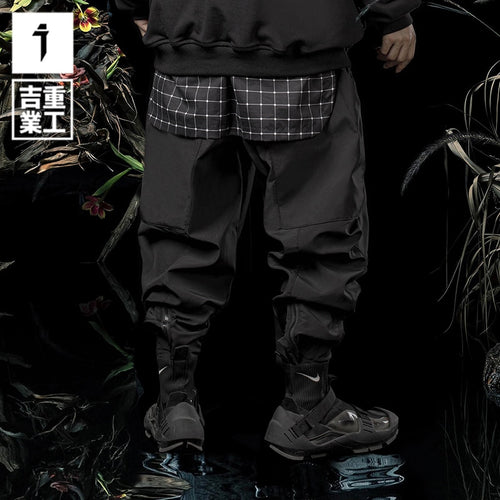 Load image into Gallery viewer, Hip Hop Men Cargo Pants 2022 Autumn Ribbons Casual Loose Joggers Trousers Elastic Waist Fahsion Pant
