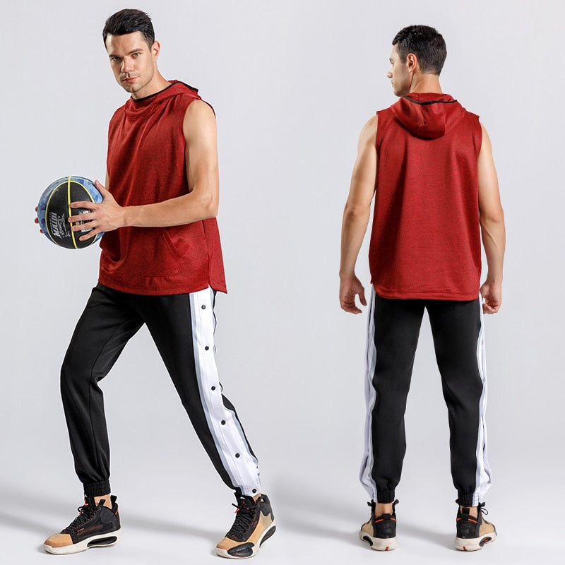 Mens Sports Sportswear Set Basketball Football Cycling Training Kits Gym Fitness Running Jogging Sweatpants Hooded Shirts Tops