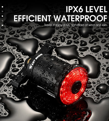 Smart Bicycle Light Auto Brake Sensing MTB Road Bike Rear Light Waterproof LED Flashlight USB Charging Lamp Cycling Taillight