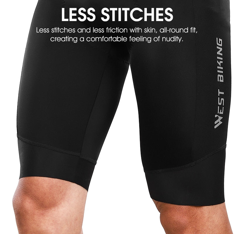Men's Cycling Bib Shorts Long Distance Padded Biker Shorts MTB High Waist Brace Tights Protective Compression Shorts