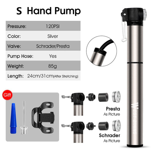 Load image into Gallery viewer, Portable MTB Bike Pump Mini Cycling Tire Ballon Inflator Hand Air Pump Bicycle Accessories Mountain Road Bike Pump
