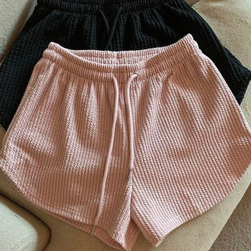 Load image into Gallery viewer, High Waist Drawstring Women Shorts Loose Summer Fashion Elastic Black Sweatpants Casual All Match Female Shorts
