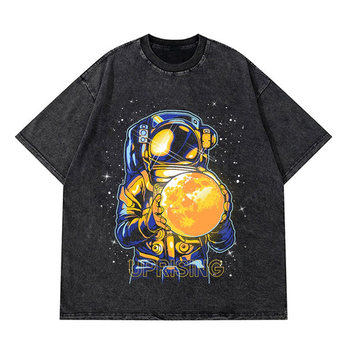 Load image into Gallery viewer, Vintage Washed Tshirts Anime T Shirt Harajuku Oversize Tee Cotton fashion Streetwear unisex top Astronaut 111v2
