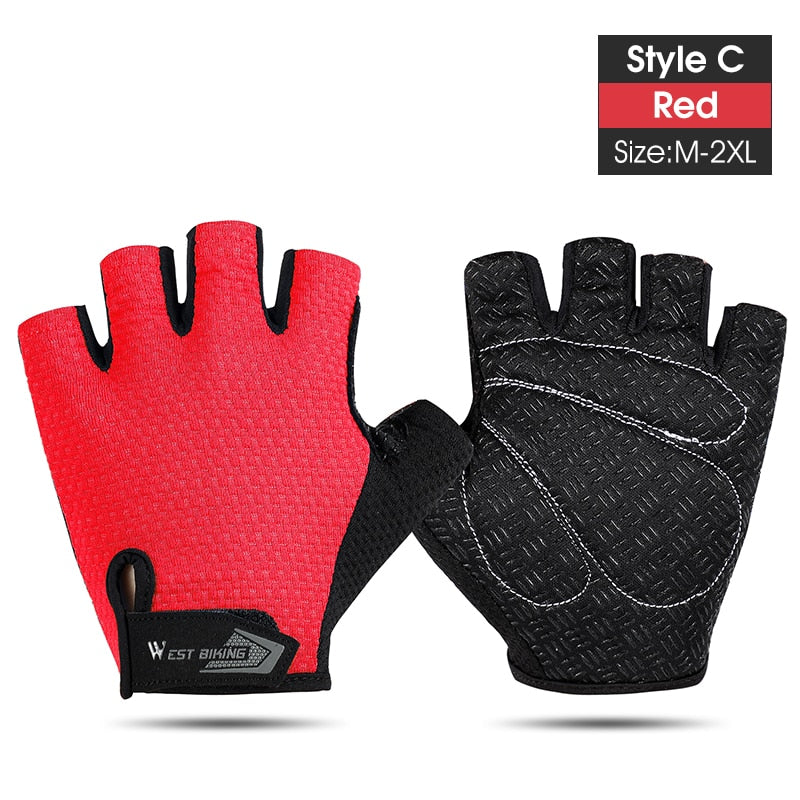 MTB Cycling Fingerless Gloves Shockproof Breathable Road Bike Gloves Half Finger Men Women Outdoor Sports Gloves