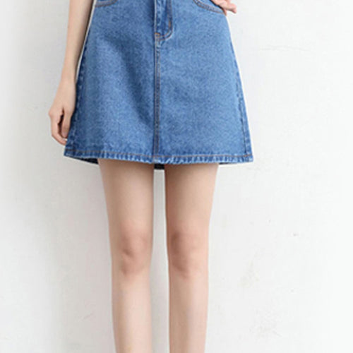 Load image into Gallery viewer, Sexy Women Denim Mini Skirt Fashion Summer High Waist Korean Black Skirt Blue Package Hip Jeans Harajuku Cotton S-3XL
