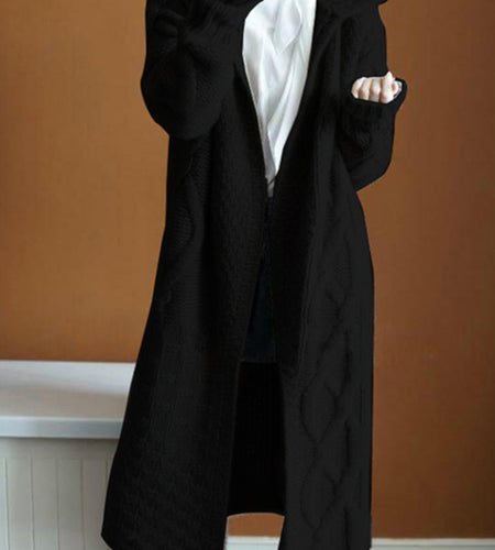 Cross Women Sweater Long Cardigans Fall Winter New Knitted Jackets Korean Loose Oversized Long Sleeve Casual Hooded Coats