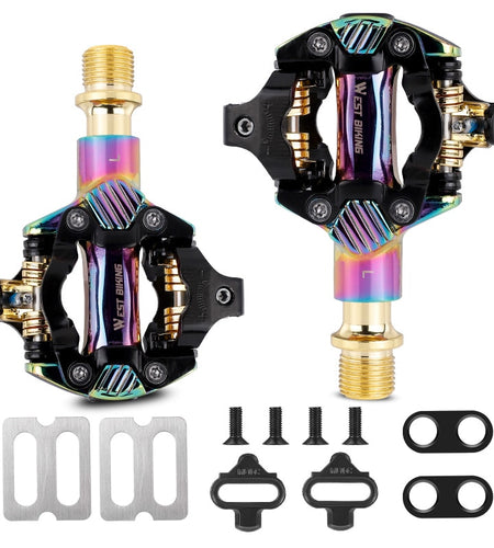 Mountain Bike Lock Pedals Sealed Clipless 9/16" Crank With SPD Cleats Ultralight Bicycle Parts Aluminum Alloy Pedal