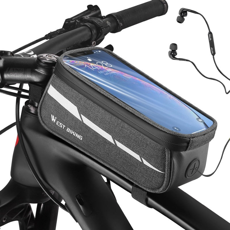 Reflective Bicycle Bag Frame Front Tube Bag Touchscreen Cell Phone Holder Case Cycling Bag MTB Road Bike Accessories