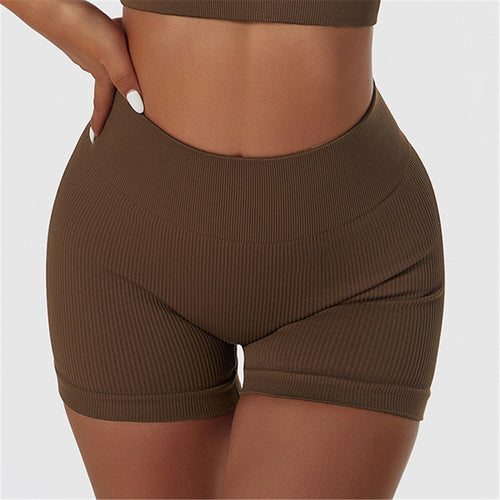 Load image into Gallery viewer, S - XL Seamless Yoga Shorts Gym Running Sports Shorts Butt Lift High Waist Shorts For Women Breathable Fitness Clothing A081S

