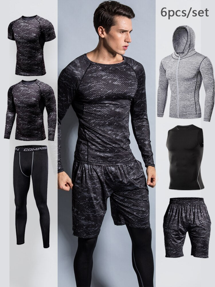 Gym Compression Men's Sportswear Jogging Tights Tracksuit Suits Sportsman Fitness Sport Suit Running Sports Wear Set Man Clothes