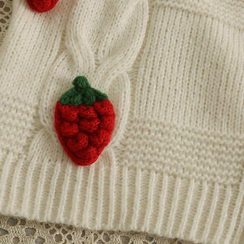 Load image into Gallery viewer, Twisted Women Knitted Cardigan Fashion 3D Strawberry Loose Sweet Sweater Fall Cute V Neck Thick Ladies Sweater Coats
