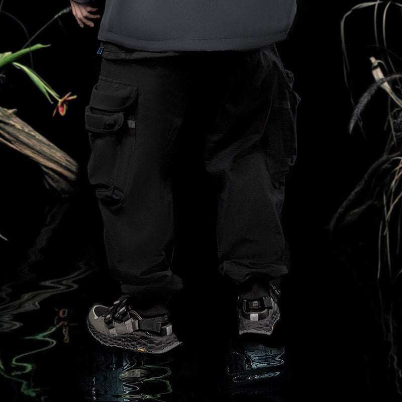 Joggers Cargo Pants Sweatpants Techwear  Hip Hop Multi-Pocket Function Loose Trousers Black Streetwear