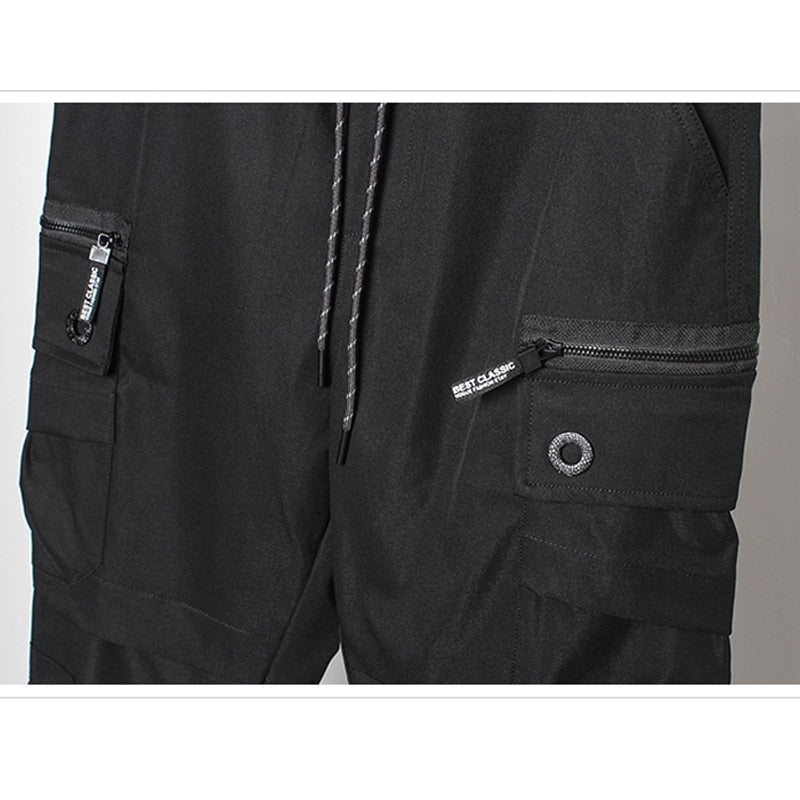 Hip Hop Harem Pants Autumn Tactical Multi-pocket Joggers Trousers for Men Elastic Waist Fashion Pant Streetwear Men