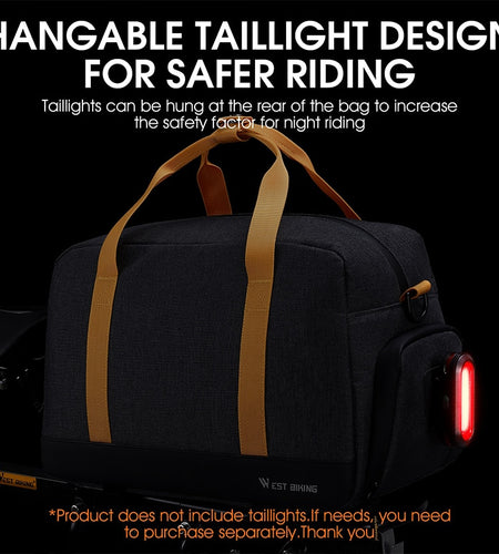 8.3L Bike Trunk Bag Large Capacity MTB Road Electric Bicycle Bag Travel Luggage Carrier Handbag Cycling Panniers