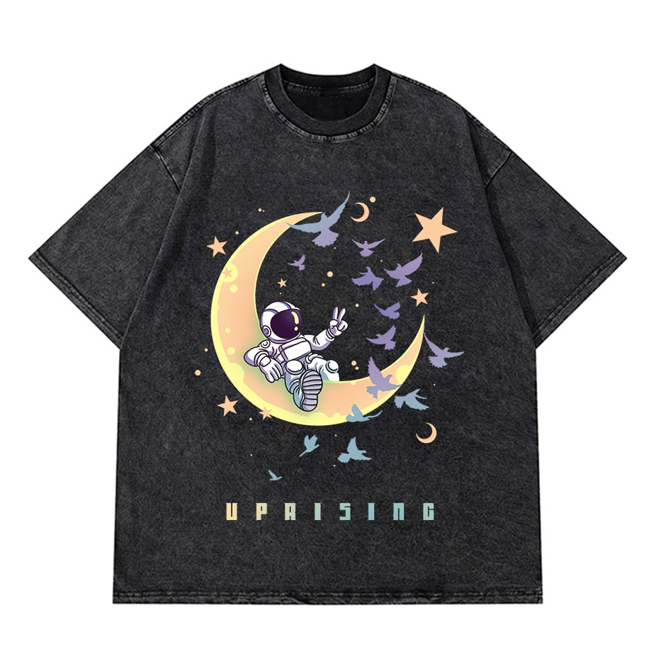 Vintage Washed Tshirts Anime T Shirt Harajuku Oversize Tee Cotton fashion Streetwear unisex top ab79v1