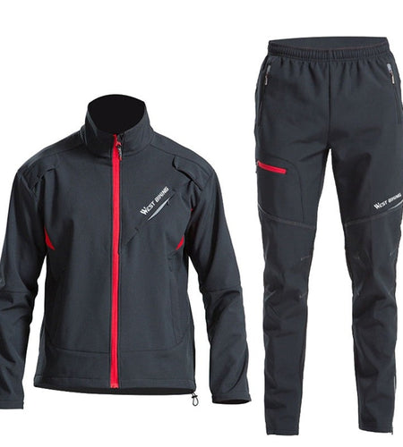 Cycling Set Winter Thermal Bicycle Jacket Suit Clothes Pants Outdoor Sport Windproof MTB Road Bike Man Sportswear