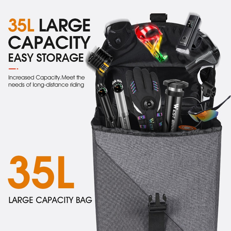 35L Large Capacity Bike Panniers Bicycle Rear Double Sides Bag Cycling Luggage Carrier MTB Cruisers Bike Cargo Bag
