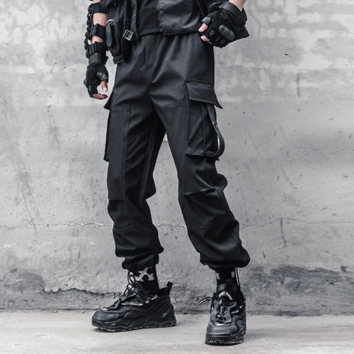 Load image into Gallery viewer, Tactical Functional Cargo Pants Joggers Men Multiple Pockets Trousers Autumn Hip Hop Streetwear Harem Pant Black
