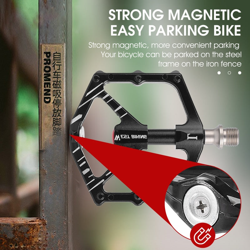 Ultralight Bike Pedals Aluminum Alloy Cr Mo Axle Spindle Anti-slip 9/16" Cycling 3 Sealed Bearing CNC Bicycle Pedals