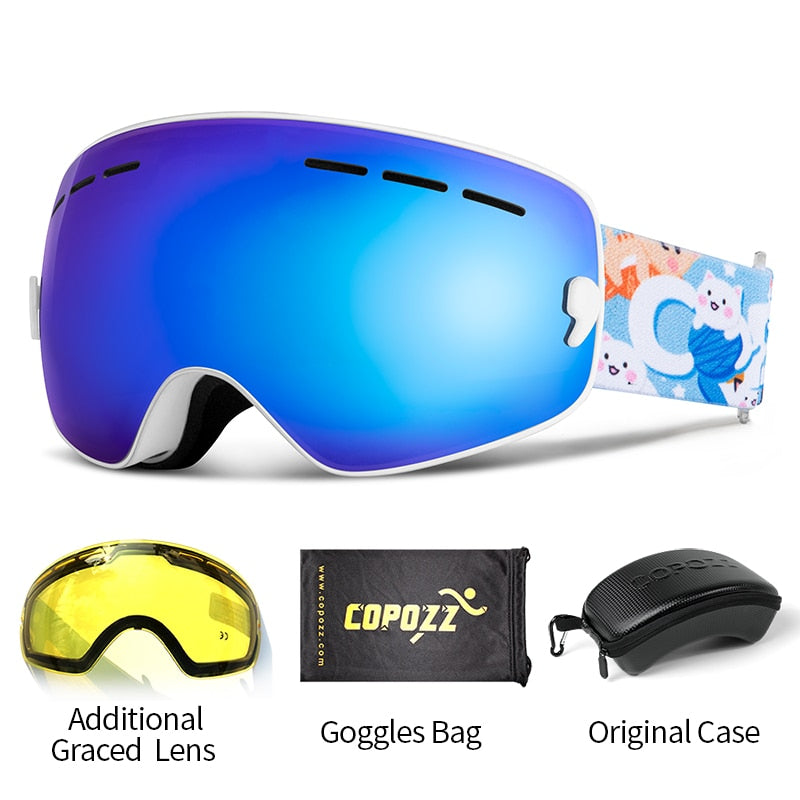 Kids Ski Goggles 4-15 years old Professional Anti-fog Child Snowboard Goggles Double UV400 Kids Skiing Mask Glasses