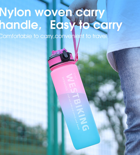 1L Sport Water Bottles For Men Women Gradient Portable Bottle Outdoor Road Bike Cycling Running Gym Fitness Bottle