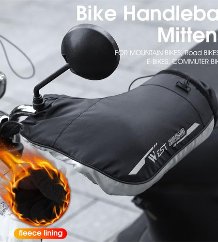 Windproof Thermal Bar Mittens MTB Road Bicycle Electric Bike Commuter Handlebar Cover Reflective Cycling Gloves