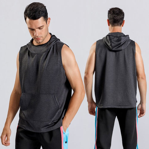Load image into Gallery viewer, Mens Sport Sleeveless Sweatshirt Gym Training Hoodies Tank Clothing Male Fitness Shirts Tops Bodybuilding Singlet Workout Vest
