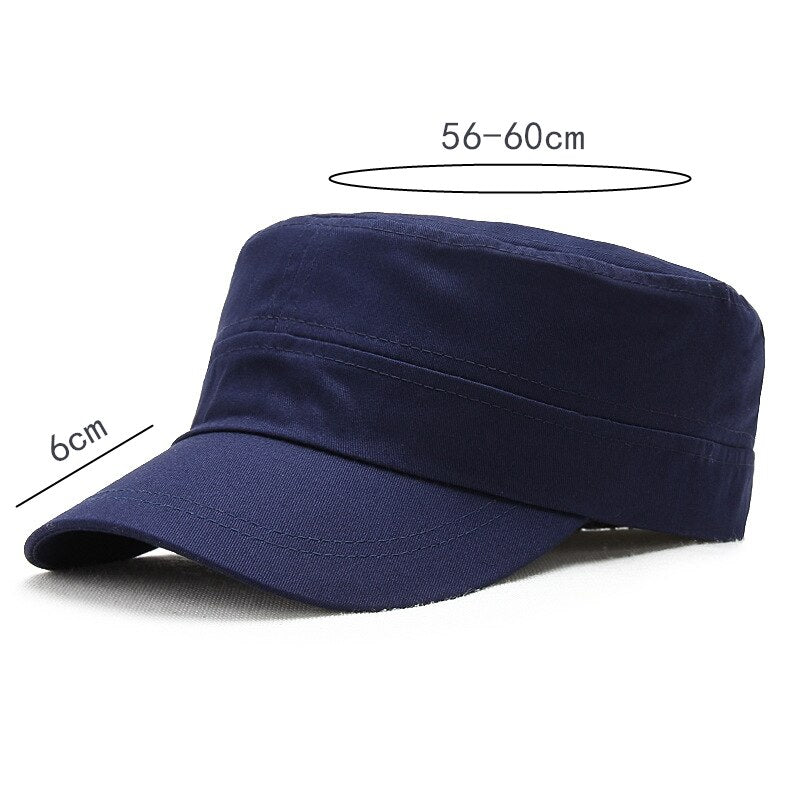 Solid Flat Caps for Men Women Cotton Military Hats Outdoor Casual Baseball Cap Snapback Hat for Summer Bone Casquette