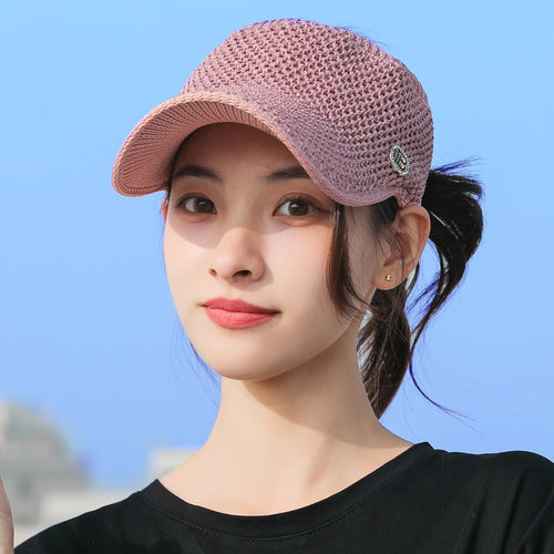 Load image into Gallery viewer, Women Color Matching Casual Spring And Autumn Hat Fashion  Letter Design Empty Top Cap For Female Knitted Hat
