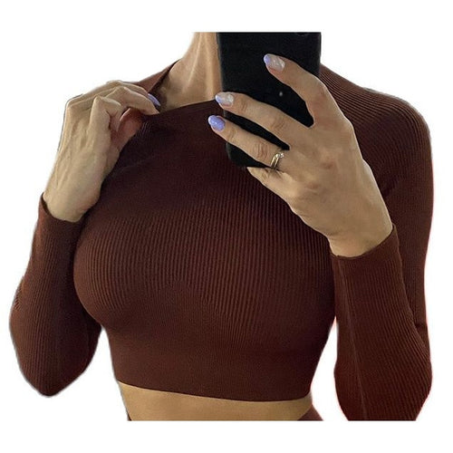 Load image into Gallery viewer, Ribbed Women Yoga Set Seamless Sportwear Top Leggings Fitness Sports Suit Workout Clothes Long Sleeve Sports Gym Cloyhing A069
